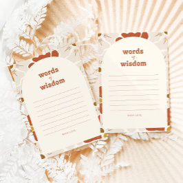 Boho Retro Groovy Woorden van Wijsheid Advies Kaar RSVP Kaartje