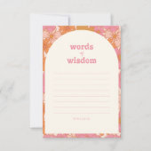 Boho Retro Groovy Woorden van Wijsheid Advies Kaar RSVP Kaartje (Voorkant)