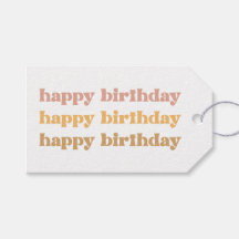 Boho Retro Happy Birthday Gift Label