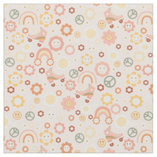 Boho retro hippie groovy pastel stof