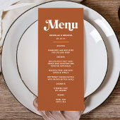 Boho Retro jaren 70 Terracotta bruiloft Menu