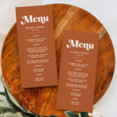 Boho Retro jaren 70 Terracotta bruiloft Menu
