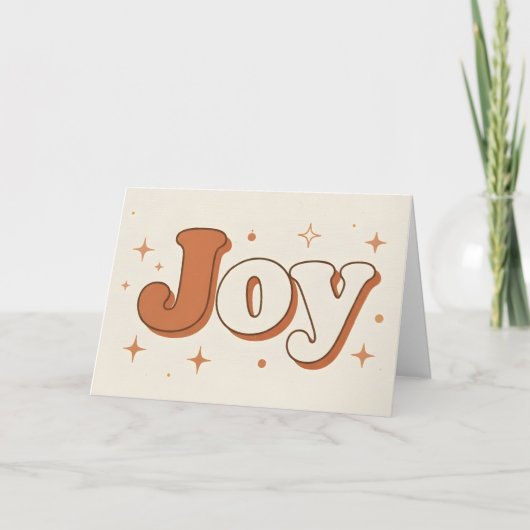 Boho Retro Joy Christmas Feestdagen Kaart (Voorkant)