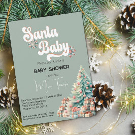 Boho Retro Kerst Baby shower Kaart