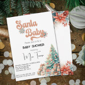 Boho Retro Kerst Baby shower Kaart