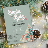 Boho Retro Kerst Baby shower Kaart