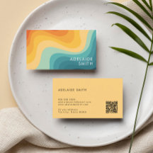 Boho Retro Klassieke Kleur Golf Minimalistische Qr