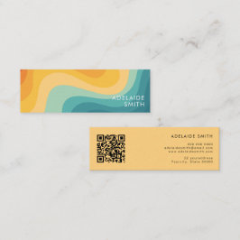 Boho Retro Klassieke Kleur Golf QR Code Mini Visitekaartje