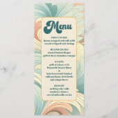 Boho Retro Kleurrijke Bloemen Bruiloft Menu (Voorkant)