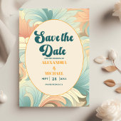 Boho Retro Kleurrijke Bloemen Bruiloft Save The Date