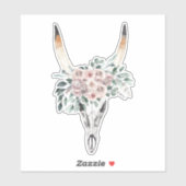 Boho retro  koe steer horns schedel sticker (Vel)