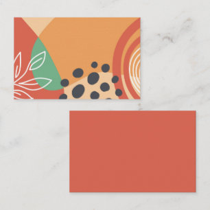 Boho retro kunstwerk, bloemige lijnkunst kleurrijk visitekaartje