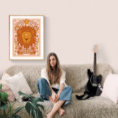 Boho Retro Leo Zodiac Poster