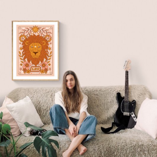 Boho Retro Leo Zodiac Poster