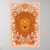 Boho Retro Leo Zodiac Poster (Voorkant)