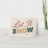 Boho Retro Let It Snow Christmas Feestdagen Kaart (Voorkant)