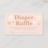 Boho Retro Luier Raffle Ticket Informatiekaartje (Voorkant)