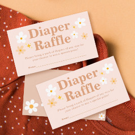 Boho Retro Luier Raffle Ticket Informatiekaartje