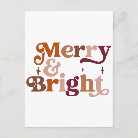 Boho Retro Merry en Bright Briefkaart (Voorkant)