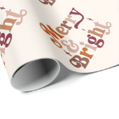 Boho Retro Merry en Bright Cadeaupapier (Rol Hoek)