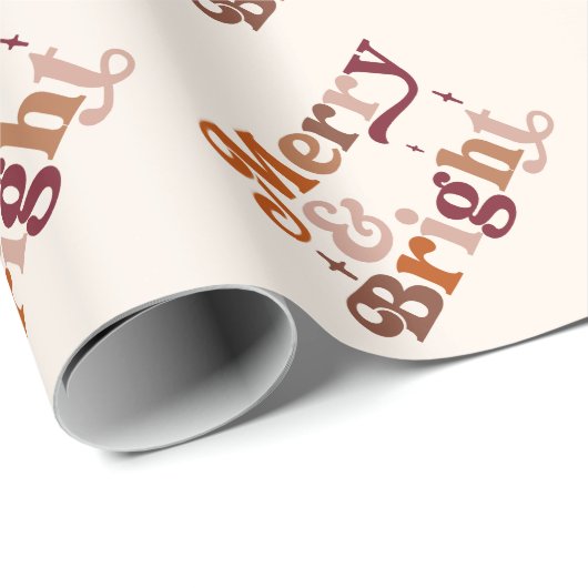 Boho Retro Merry en Bright Cadeaupapier (Rol Hoek)