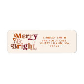Boho Retro Merry en Bright Etiket (Voorkant)
