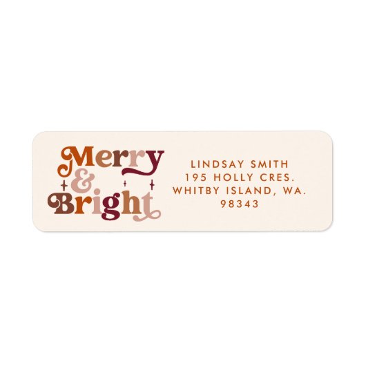 Boho Retro Merry en Bright Etiket (Voorkant)