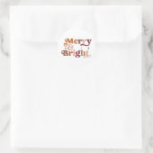 Boho Retro Merry en Bright Ronde Sticker (Tas)