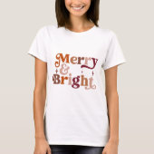 Boho Retro Merry en Bright T-shirt (Voorkant)