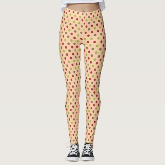 Boho Retro Modern Dot Leggings (Voorkant)