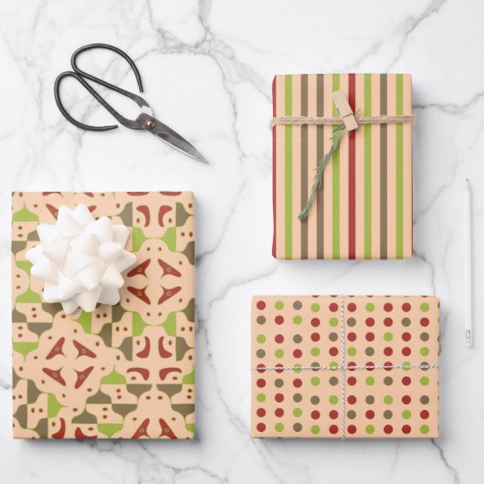 Boho Retro Modern Grafisch Inpakpapier Vel (Voorkant)