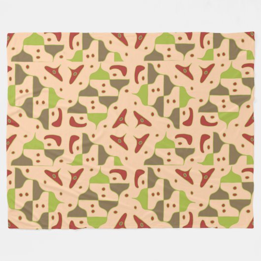 Boho Retro Modern Graphic Fleece Blanket (Voorkant (Horizontaal))