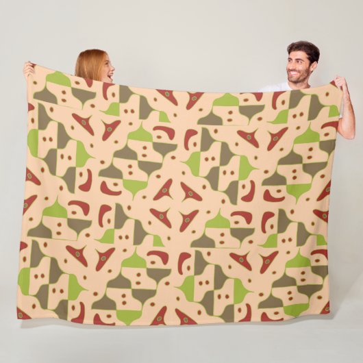 Boho Retro Modern Graphic Fleece Blanket Deken (In situ)