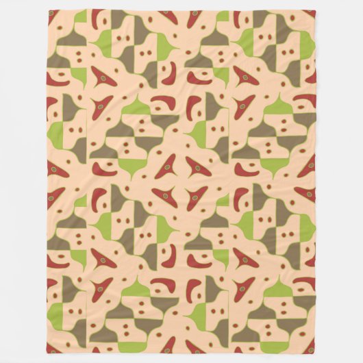 Boho Retro Modern Graphic Fleece Blanket Deken (Voorkant)