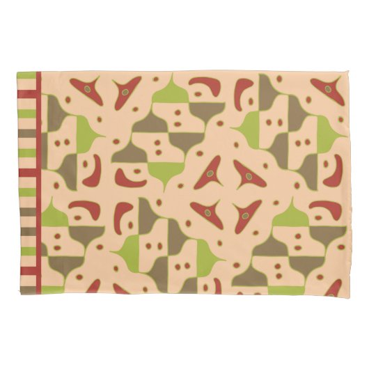 Boho Retro Modern Graphic Kussensloop (Voorkant-Links)