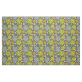 Boho Retro Multicolour Daisies op grijs Stof (Fat Quarter)