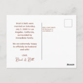 Boho Retro Nettoe Huwelijksfoto Ansichtkaart Briefkaart (Achterkant)