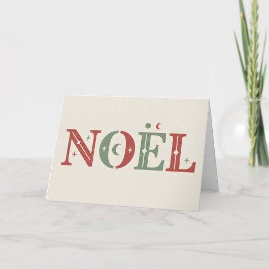 Boho Retro Noel Kerstmis Feestdagen Kaart (Voorkant)