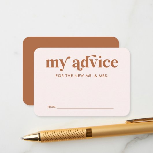 Boho Retro Oranje Terracotta Trouwadvieskaart Informatiekaartje (Voorkant / Achterkant in situ)