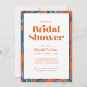 Boho Retro Oranje Typografie Wavy Vrijgezellenfees Kaart (Voorkant)