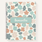 Boho retro pastel bloemmotief notitieboek (Voorkant)