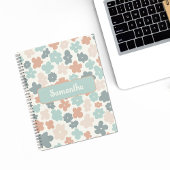 Boho retro pastel bloemmotief notitieboek