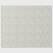 Boho retro pastel flower print cadeaupapier (Vlak)
