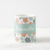 Boho retro pastel flower print koffiemok (Center)