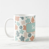 Boho retro pastel flower print koffiemok (Links)