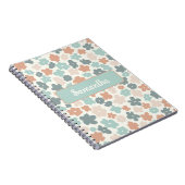 Boho retro pastel flower print notitieboek (Rechterzijde)