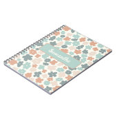 Boho retro pastel flower print notitieboek (Linkerzijde)