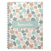 Boho retro pastel flower print notitieboek (Voorkant)
