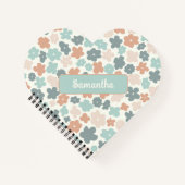 Boho retro pastel flower print notitieboek (Voorkant)