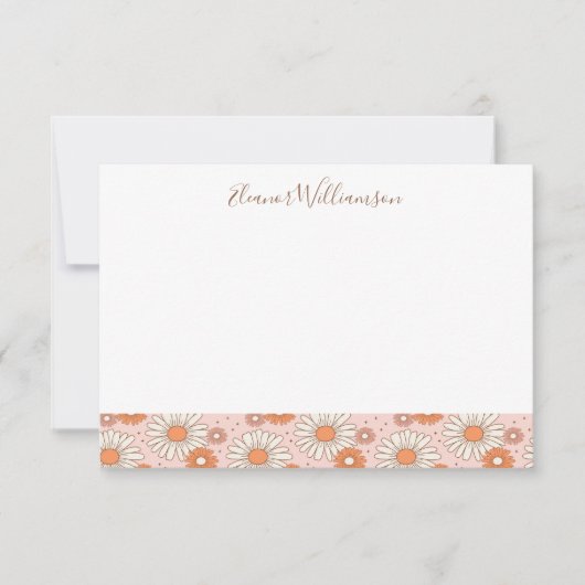 Boho Retro Pastel Pink Floral Custom Shower Bedankkaart (Voorkant)